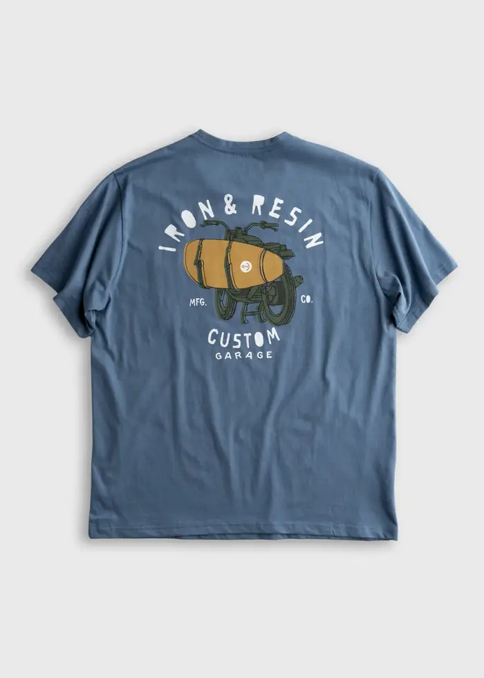Iron & Resin graphic t-shirt, flat lay